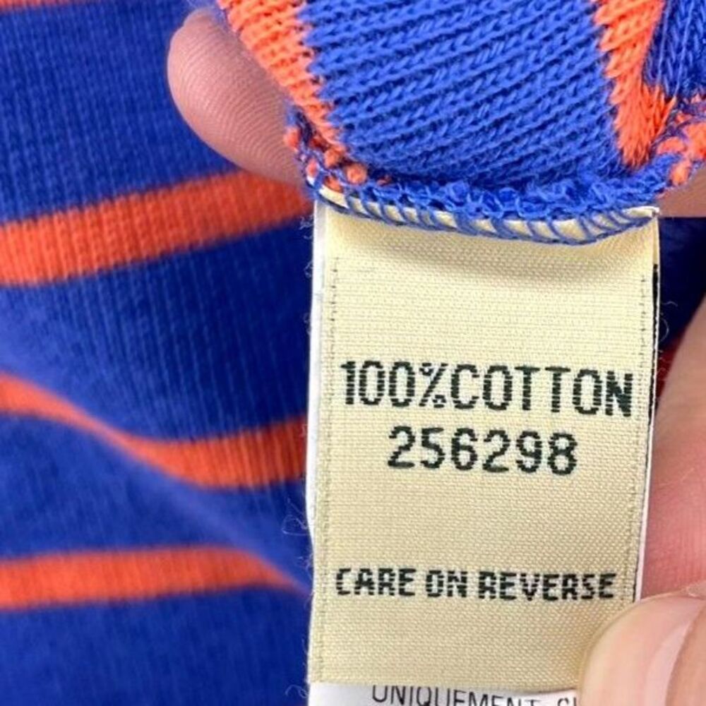 L.L. Bean Blue/Orange Striped Three-Quarter Sleeve Cotton T-shirt Ladies Size 2X - Picture 8 of 10